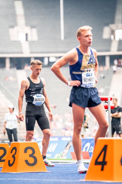 Artur Beimler (SC DHfK Leipzig e.V.) beim 800m Start waehrend der deutschen Leichtathletik-Meisterschaften im Olympiastadion am 25.06.2022 in Berlin